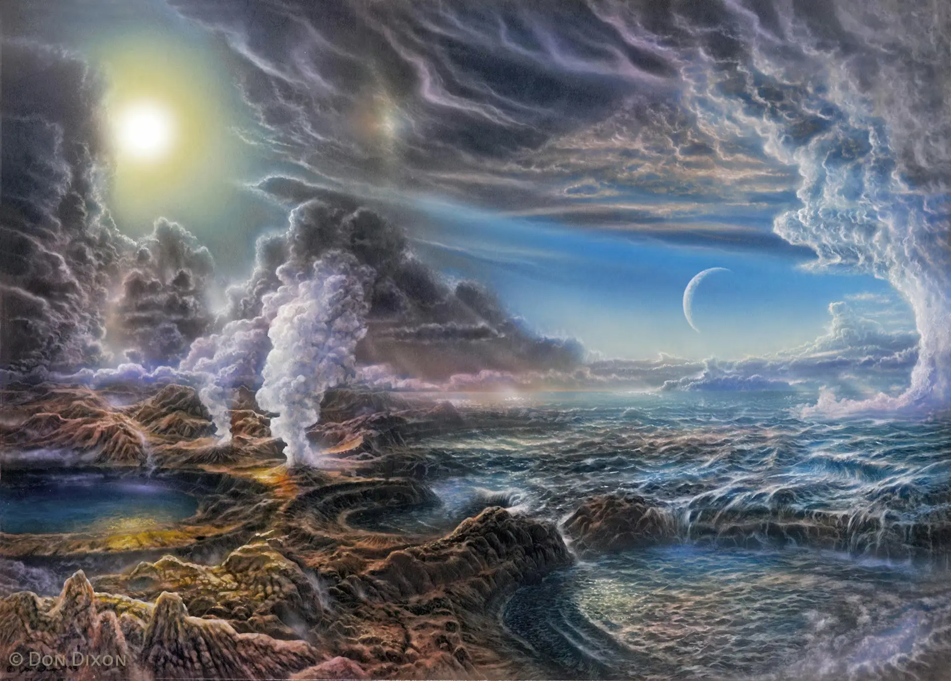 Early Earth volcanic landscape